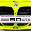 Pegatina para Coche Decoración Triángulo Ventanilla de Coche Pegatina 50 Aniversario Para BMW Serie 3 5 7 F48 F39 G42 G30 G20 G26 F10 F06 F30 F13 G