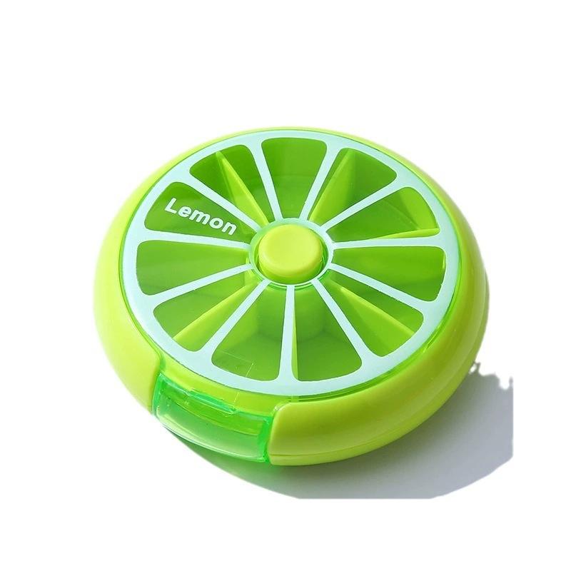 Seven Grid Rotating Convenient Plastic Medicine Box Sealed Packaging Box Household Medicine Storage Box