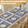 Blue White Floral Placemats Set of 6, Chinoiserie Flower Linen Place Mat Washable Stain Resistant Table Mats for Farmhouse Kitchen Dining 12x18 Inch