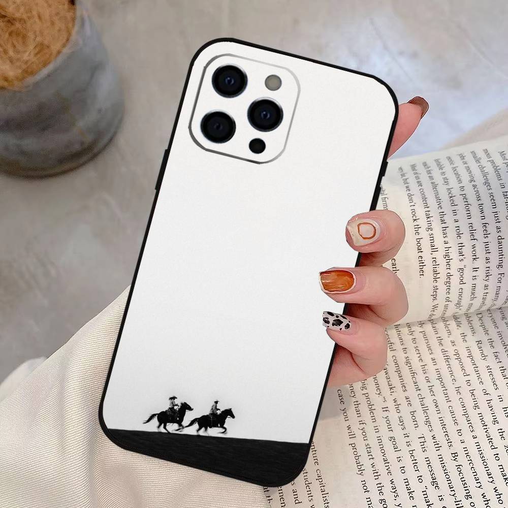 Western cowboy Phone Case For iPhone 17,16,15,14,13,12,11 Plus,Pro Max,XS,Soft Silicone Black Cover iPhoneXsMax