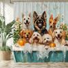Cartoon Cute Cats And Dogs Fabric Shower Curtain Bathroom Curtain,Bathing Animal Style Home Decoration Curtain With Hooks