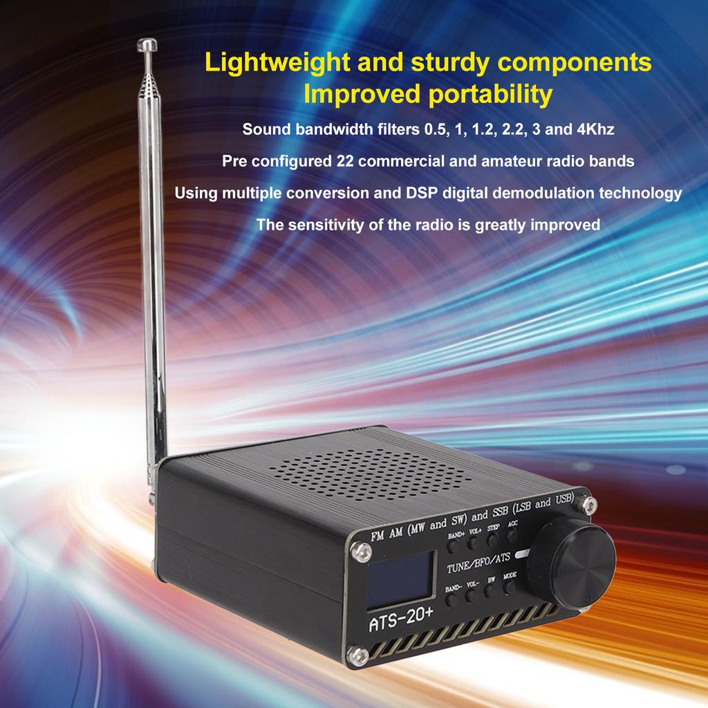 World Band Digital Receiver Radio Receiver ATS 20+  Digital Demodulation Technology Easy To Read for Home for Kitchen