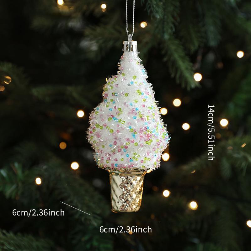 Golden Sticky Pink Christmas Tree Pendant Golden Snowman Gift Box Cartoon Pendant Reindeer Decorations Christmas Tree Accessory