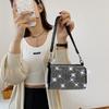 WTEMPO Casual Versatile Luxury Bright Diamond Shoulder Bag Women PU Leather Crossbody Bag Fashion Chains Messenger Handbag Elegant Armpit Pouch