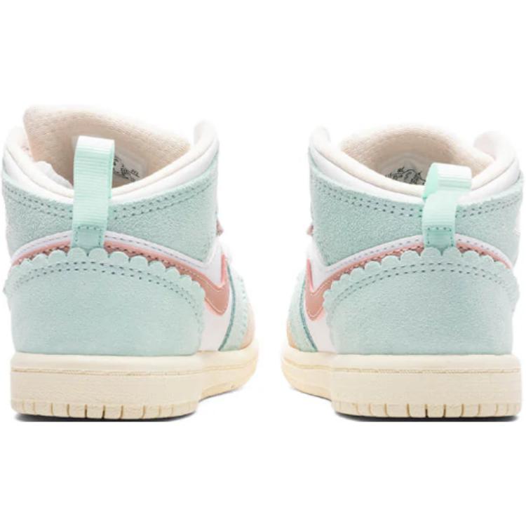 Air Jordan 1 Mid SE PS Scalloped Edge Kids Sneakers Pink White Pink-Oxford DZ5359-100
