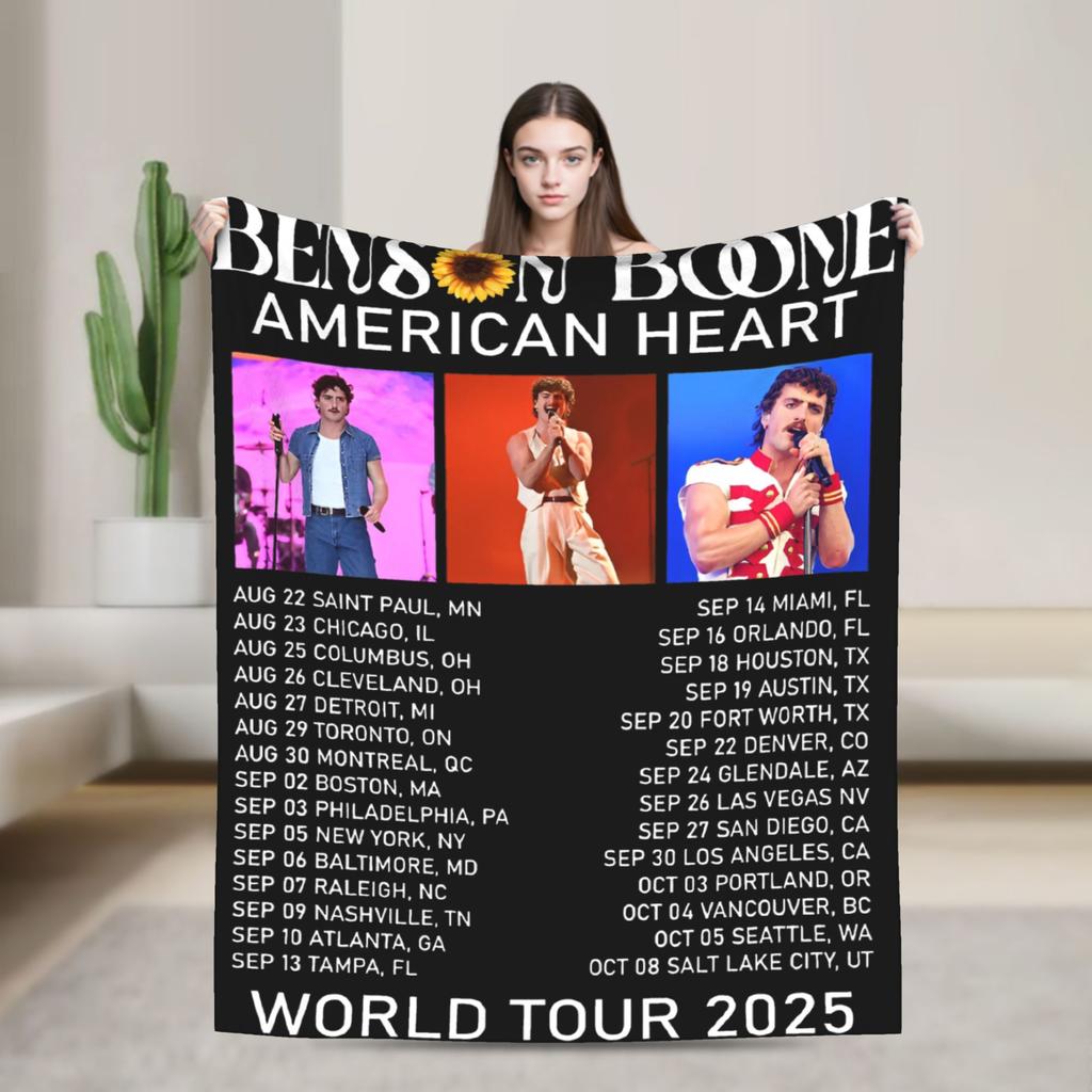 Benson Boone Sunflowe Warm Soft Blanket  Decorative Plush Bedding Throws Graphic Couch Bed Flannel Bedspread Sofa Bed Cover