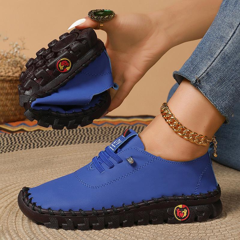 Summer real soft leather single shoes women's comfortable flat non-slip mother shoes soft sole casual sports
