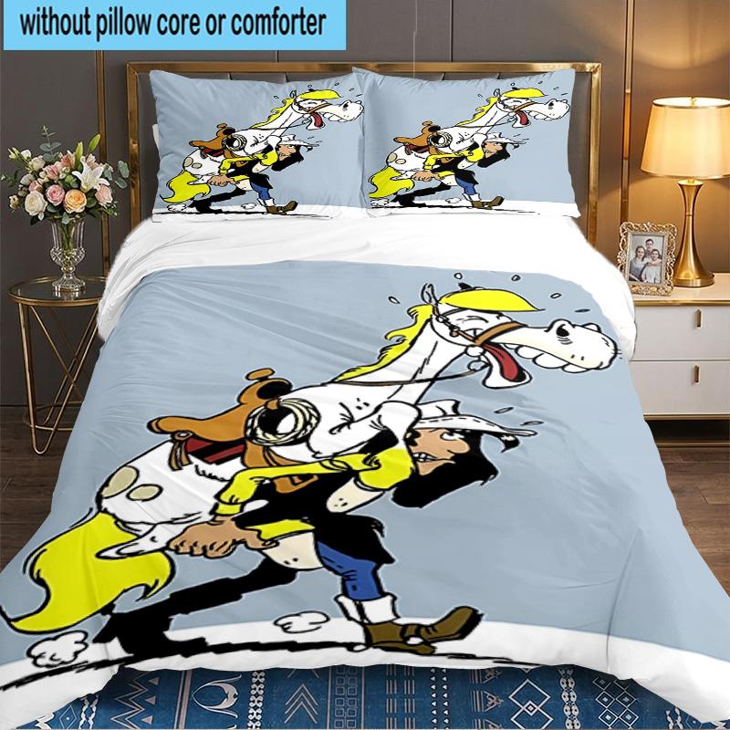 Cowboy Horseback Luke 3pcs Bedding Set,Including 1pc Duvet Cover And 2pcs Pillowcases Perfect Gift for Christmas,Ideal for Bedroom, Dormitory