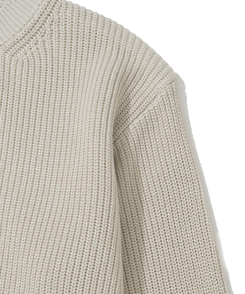 KNITTED Cotton Henley Neck Waffle Knit Swiss