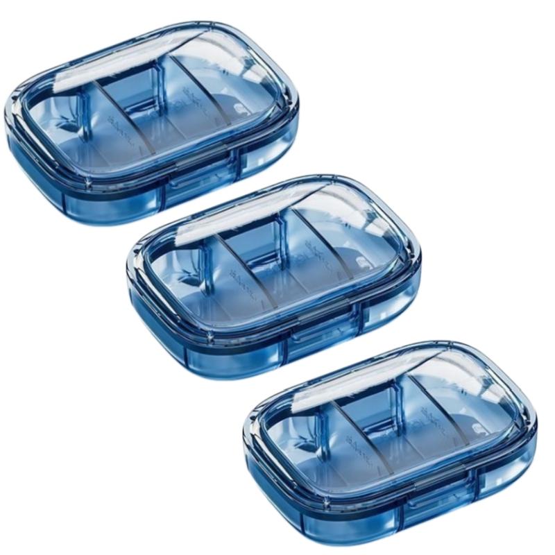 Travel Pill Storage Case Mini Waterproof Medicine Organizer with Separate Compartments for Home Office Outdoor and Vacation Use