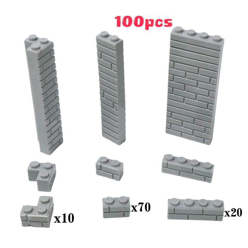 

Building Blocks DIY Toys House Home Accessories Compatible Classic 1*2 1*4 L1*2 50PCS Wall Tiles High Bricks MOC for Children
