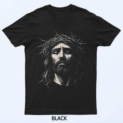 Jesus Christian Face Crown Of Thorns Religious Faith T-Shirt