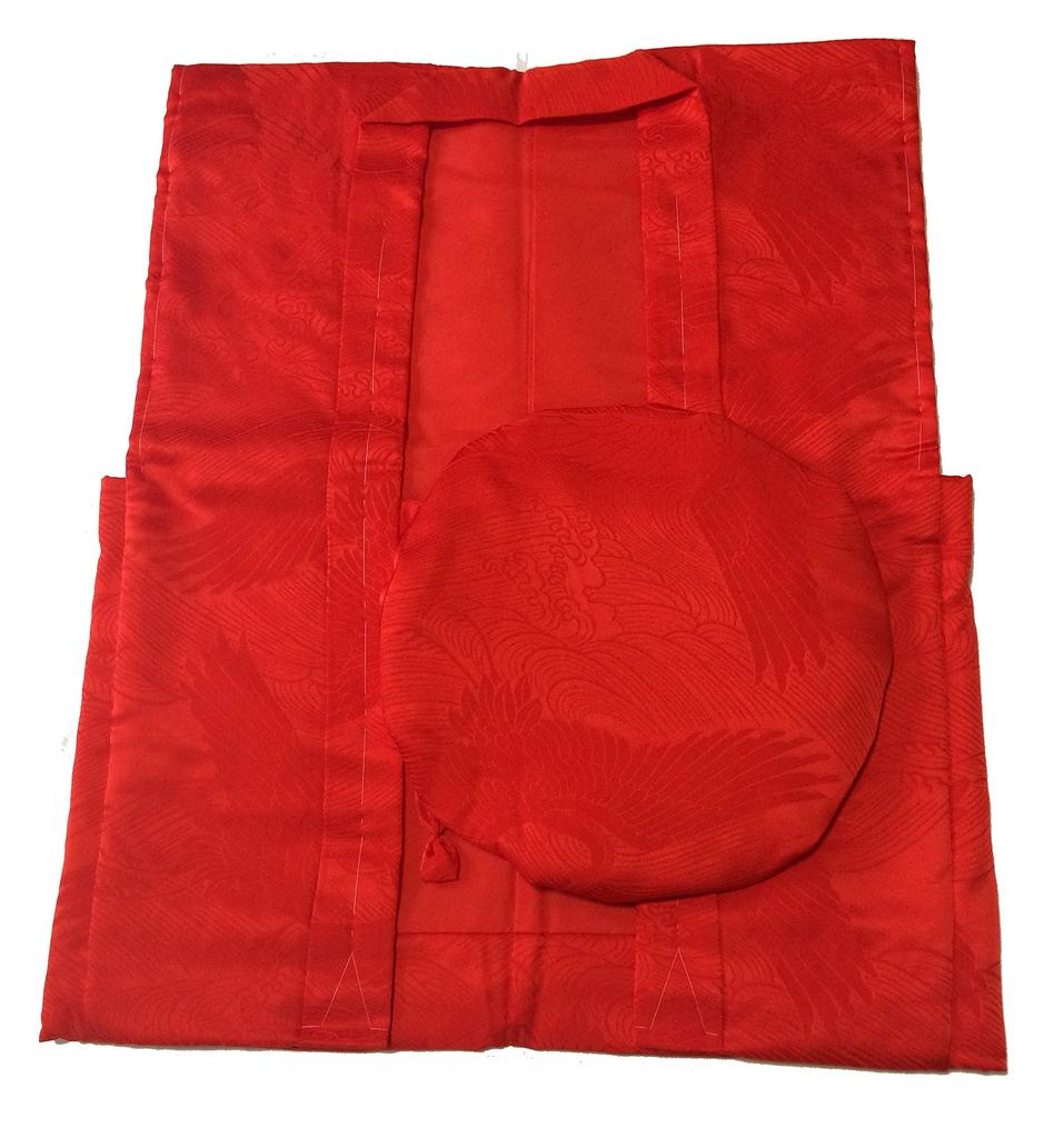 Silk Pure Silk Chanchanko 60th Birthday Longevity Red Made In Respect for the Aged Comes In a Luxury Wooden Box [Kimono Fan] Set, Red, Celebration,