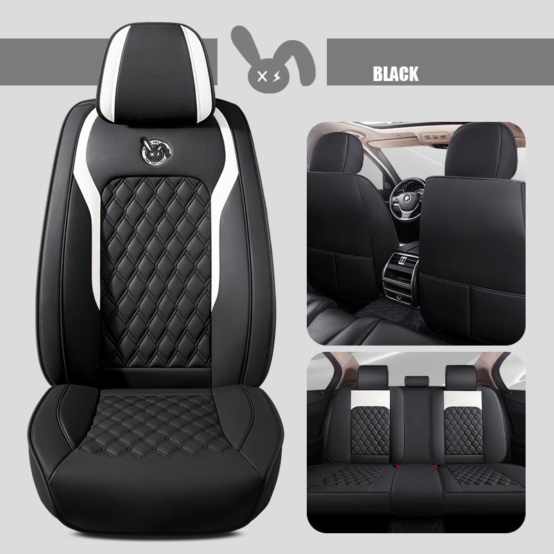 Cartoon Faux Leather Car Seat Covers for SUV Pick-up Truck Sedan Universal Breathable Anti-Slip Driver Seat Cushion (Full Seat)