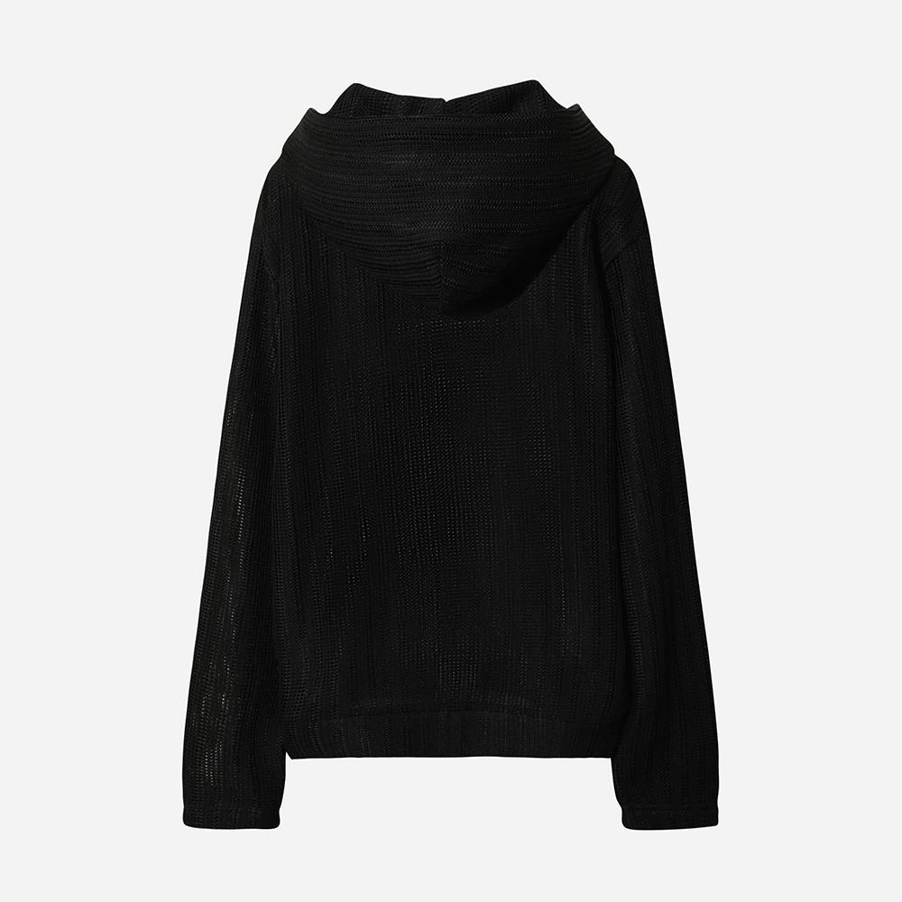 DOD Crochet Zip-Up Hoodie (Black)