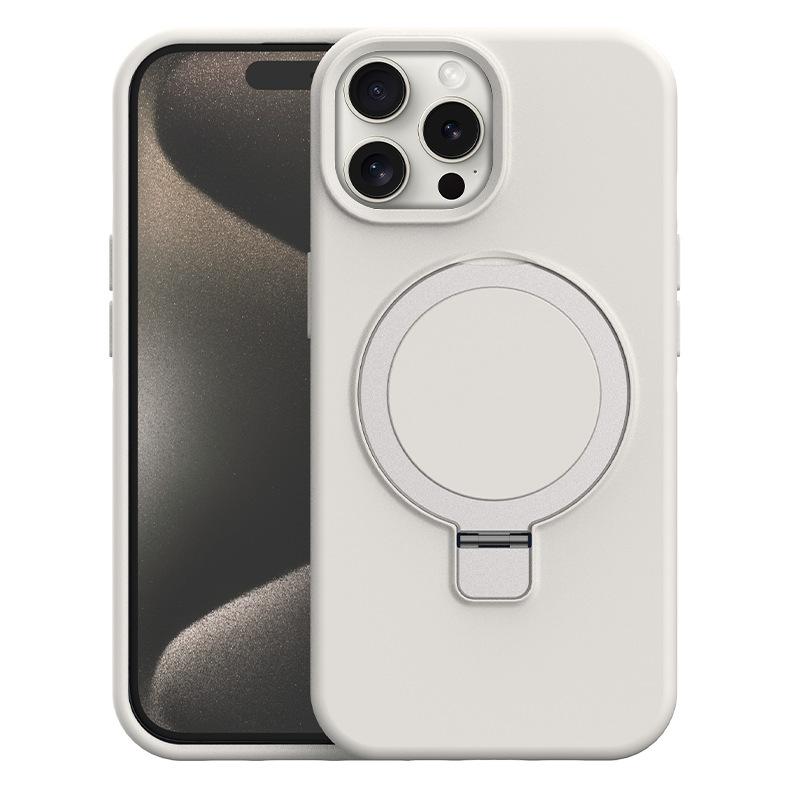 Applicable to iPhone16promax liquid silicone mobile phone case large hole Apple 15 all-inclusive anti-drop solid color mobile phone case