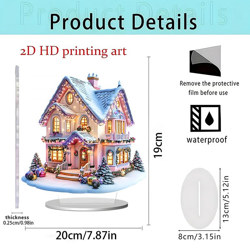2025 Nová scéna Vánoční stolní středový doplněk 2D plochý akryl pro domácí kancelářskou dekoraci Party ozdoba