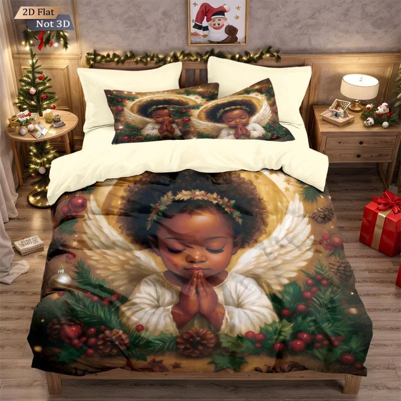 2/3pcs bedding set Digital Print Comfortable Duvet Cover for Home Bedroom Decoration, 1 Duvet Cover and 2pillowcase with Zippers