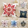 Fashing Snowflake Hexagonal Maple Leaf Print Pillow Case Natural Linen Double-Sided Printing Sofa Home Decor Cushion Cover