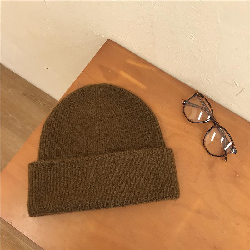

Cashmere Knitted Woolen Hat with Large Head Circumference Loose Ear Protection Warm and Face Friendly Small and Versatile Fashionable Hat L（58-60cm）