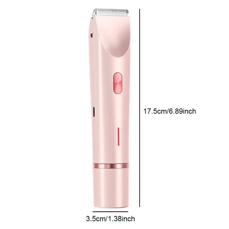 1PC Detachable Head Electric Shaver Women Electric Razors 2 In 1 Dual-Head Painless Trimmer Wet Dry Use for Ladies Pubic Hair