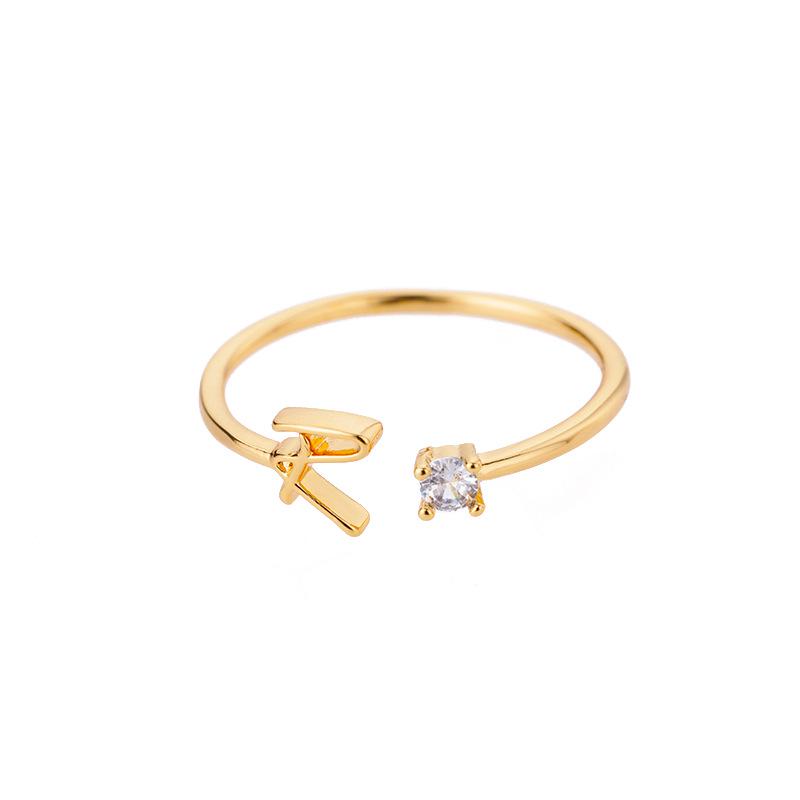 18k Gold Plated Unisex Letter Ring - Choose Any Initial A-Z