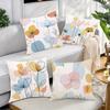 Soft - Toned Floral Abstract Art Pillowcasebedroom Living Room Sofa Home Decor Polyester Cushion Cover With Zipper