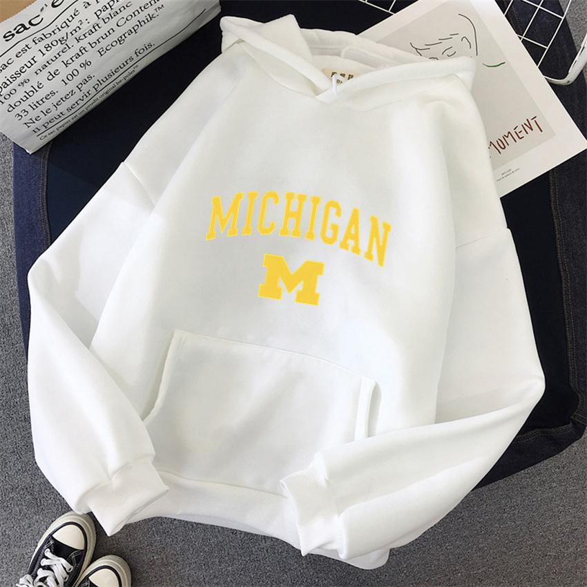 Mode University of Michigan Damen Hoodie Hip Hop Damen Casual Hoodie Neutral Streetwear Harajuku Herren Hoodie