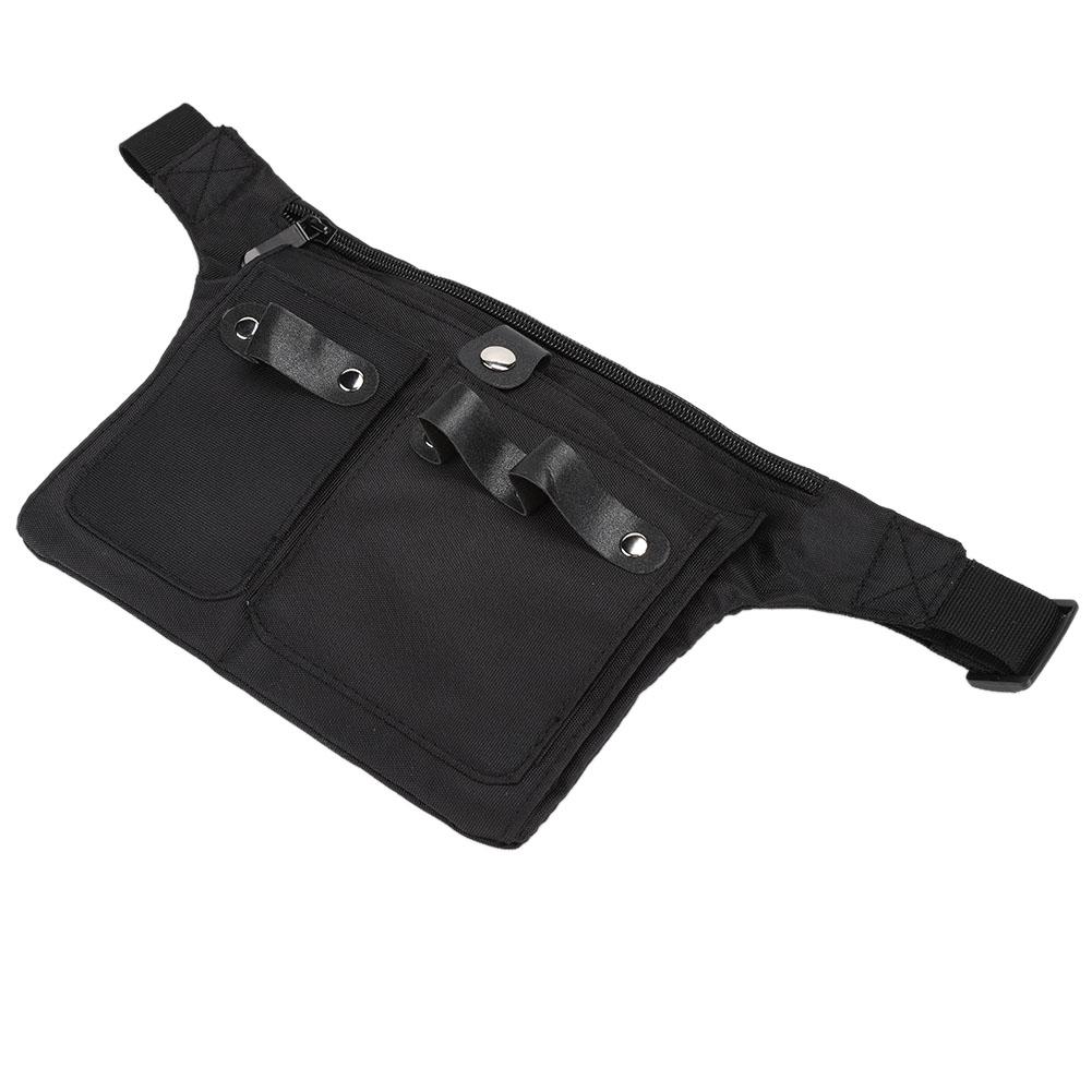 Multi Functional Portable Scissors Waist Bag Hair Clip Comb Hairdressing Tool Storage Bag Black(Black )