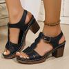 Fashion 2025 Summer Chunky Heels Sandals for Women Lightweight Plus Size Platform Sandles Woman Thick High Heeled Gladiator Sandalias 43