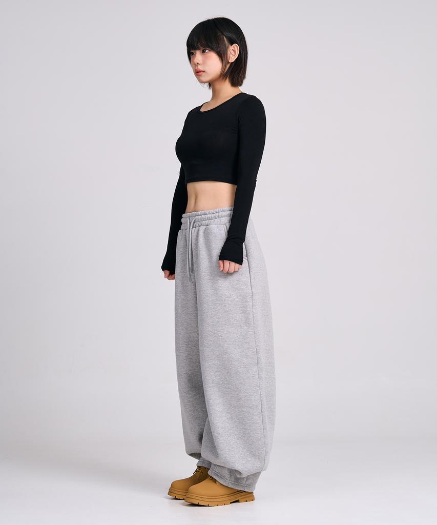 Osillos D18 Triple Pintuck Balloon Sweatpants_Melange