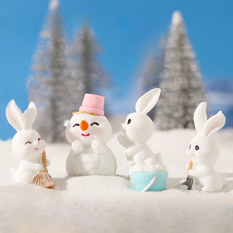 Decorazione di Natale Babbo Natale Pupazzo di Neve Statuetta Fatina Miniatures Natalizie Statuette Regali di Natale Fai da Te Decorazione per la Casa