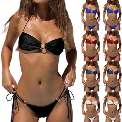 Kadın İki Parçalı Modaya Uygun Seksi Pedli ve Balensiz Mayo Bikini