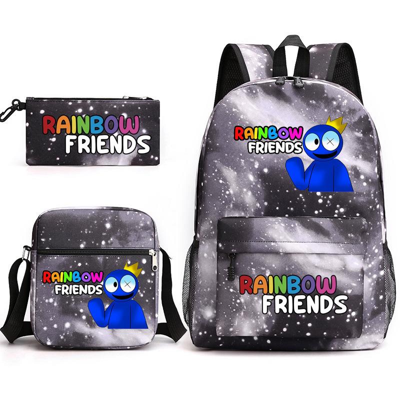 Rainbow Friends Rainbow Friends Game Original Styling Backpack Three-Piece Cartoon Student School Bag