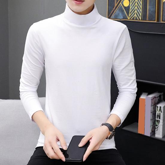 Muži Podzim Zima Spodní díl Top Vysoký límec Ochrana krku Dlouhé Rukávy Pružný Teplý Pulovr Pure Color