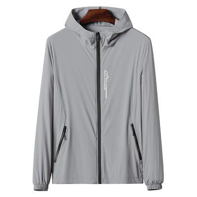 Sunscreen Clothes Men's Summer Coat Breathable Korean Ice Silk Anti Ultraviolet Casual Thin Jacket