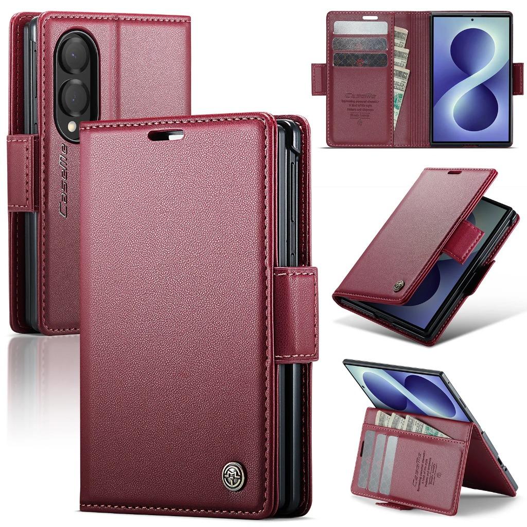 Wallet Phone Case for Samsung Galaxy Z Fold 5G, SZMUGUA Imitation Leather, Shockproof, Card Slots