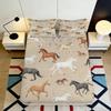 Horse Pattern Fitted Sheet, Microfiber Bed Cover,non-slip,mattress Protection,easy Care,all Season, Breathable, Machine Washable