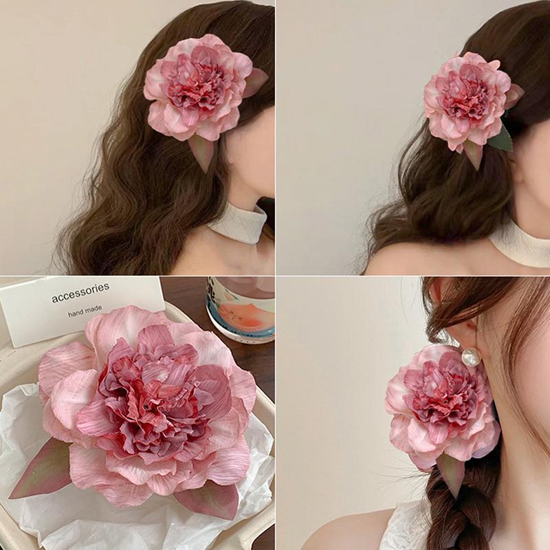 New Bohemia Big Peony Flower Hair Clip Vintage Side Barrettes Hairpins Hairgrip For Women Hair Accessories Fashion Headwear
