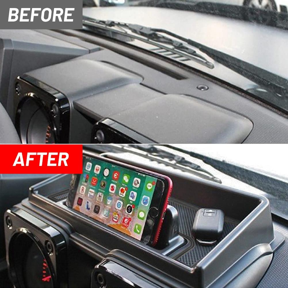Auto-Armaturenbrett-Aufbewahrungsbox für Suzuki Jimny 2019 2020 JB64/JB74 mit Telefonnavigationshalter, Autozubehör, Armaturenbrett-Organizer