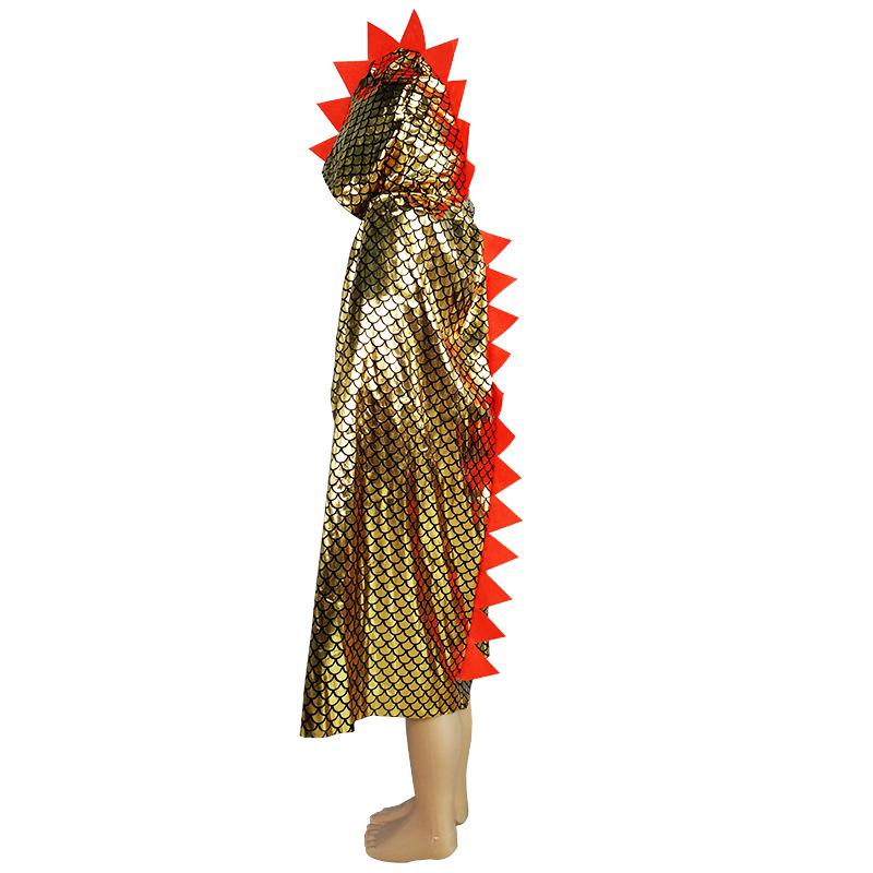 Children s Halloween Dinosaur Masquerade Cloak Costume Hooded, 110cm Length
