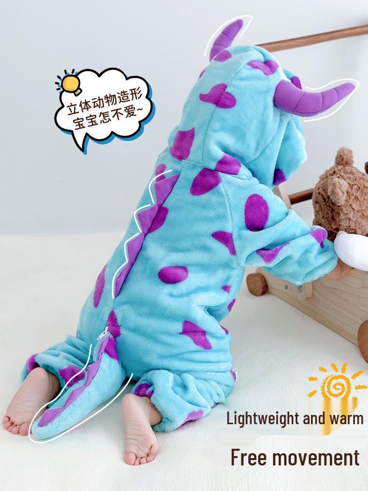 Pijama Onesie Calduroasă din Flanel pentru Bebeluși Nou-Născuți - Toamnă/Primăvară