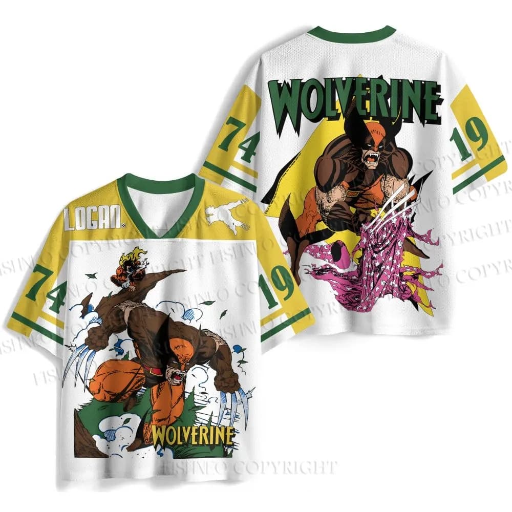Canada Superhero Wolverine X‑Men Mesh Jersey Retro Comic Short