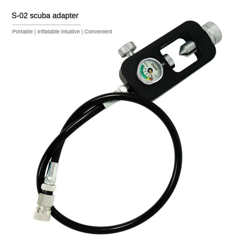 Submarine Oxygen Cylinder Inflation Valve Scuba Respirator Converter Small Scuba Inflation Adapter 30 * 13.5 * 4CM