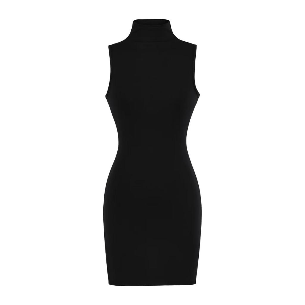 2026 Spicy Girl High-Neck Sleeveless Vest Dress: Women's Autumn/Winter Sexy High-Waist Hip-Hugging Skirt