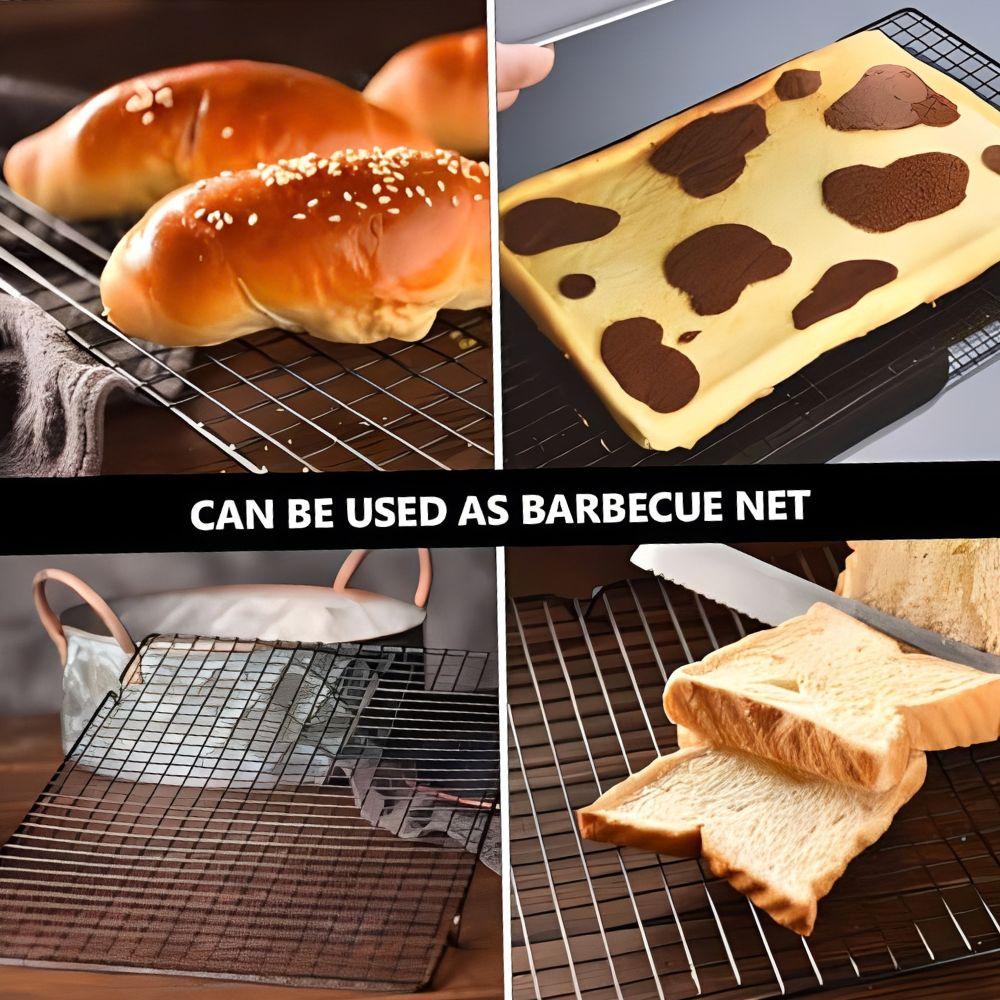 2pcs S/L Carbon Steel Cake Cooling Rack Barbecue Grill Kitchen Essentials Anti-stick Baking Cooking Drying Utensils YMY