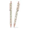 PATIKIL Women's Fancy Ballpoint Pen Set of 2, Medium Point 1.0mm, Black Ink, Glitter Ballpoint Pen, Metal Knock Type, Office Use, Yellow/Gold