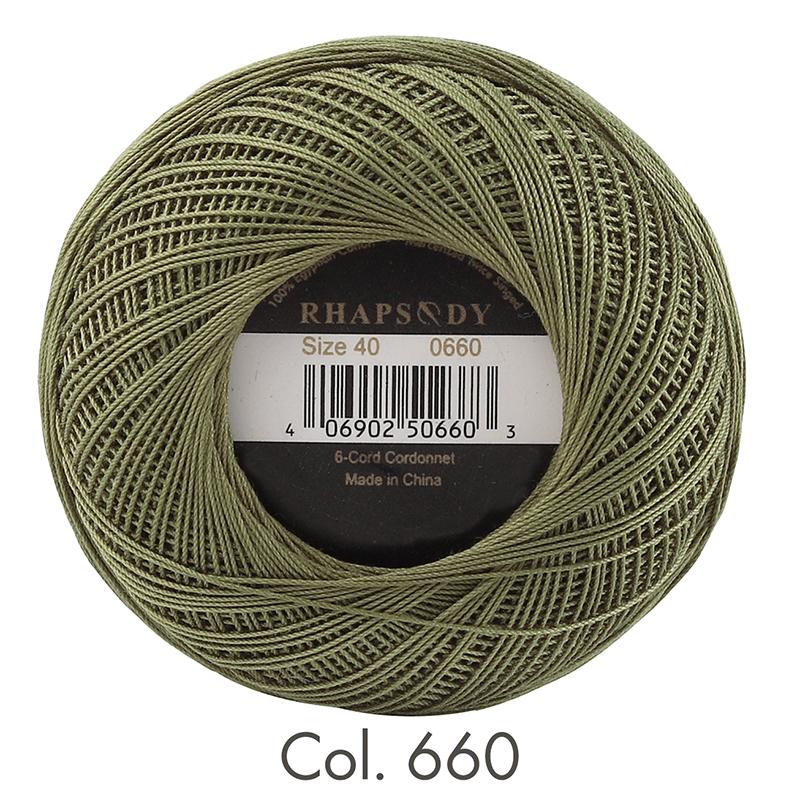 Rhapsody Premium Cotton Crochet Thread Size 40 for Tatting Needlepoint Knitting Bobbin Lace Quilting Sewing Mercerized