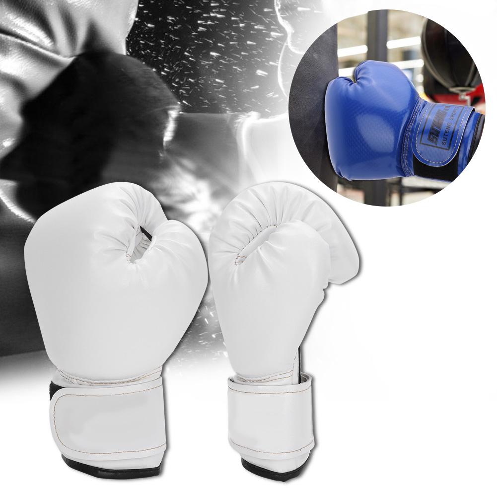 Children PU Leather Kids Boxing Fighting Sparring Punching Sandbag Gloves Training Mitts(White)