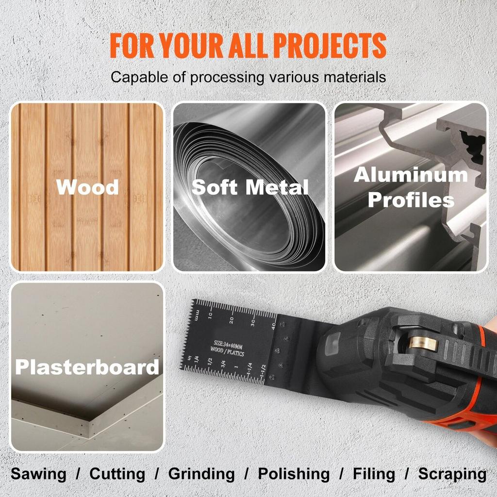 50PCS Oscillating Saw Blades, Universal Quick Release Oscillating Saw Blades, Multitool Tool Blades for Wood Plastic Aluminum, Fit Dewalt Milwaukee